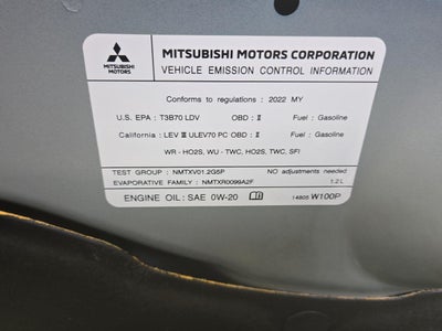 2022 Mitsubishi MIRAGE ES CVT