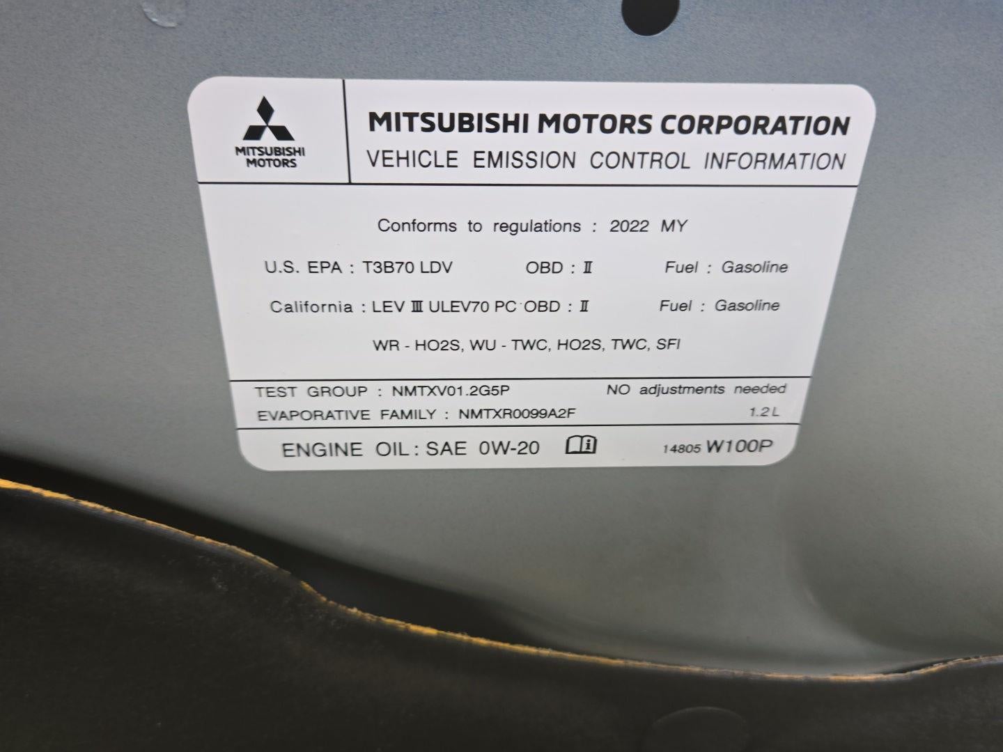 2022 Mitsubishi MIRAGE ES CVT